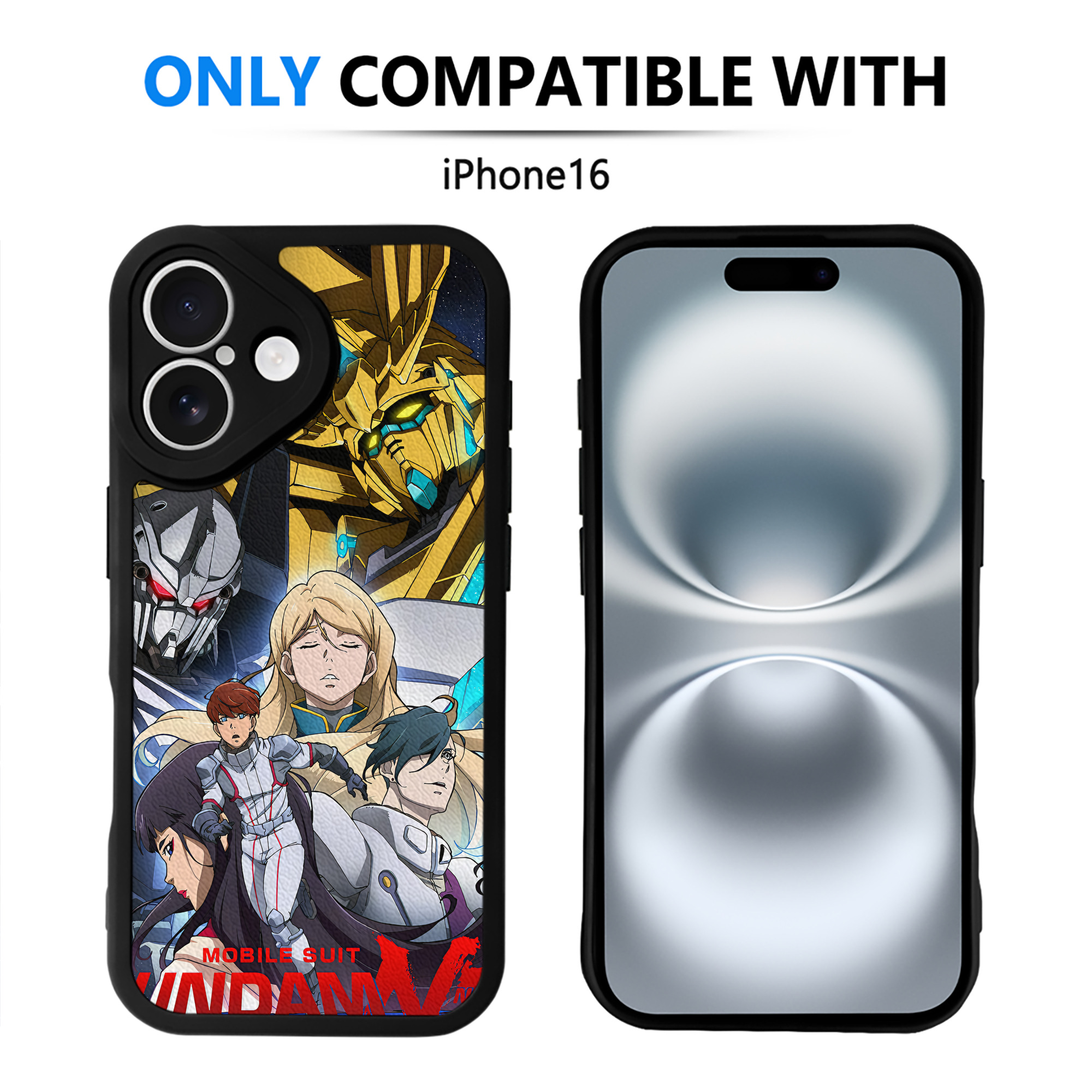 （画像用） 機動戦士ガンダム Mobile Suit Gundam 【iPhone 16シリーズ対応】シリコンスマホケース（レザー調） 材質：シリコン